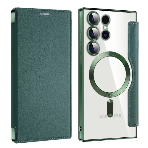 Techsuit - SmartMag kinyitható tok - Samsung Galaxy S24 Ultra - Zöld