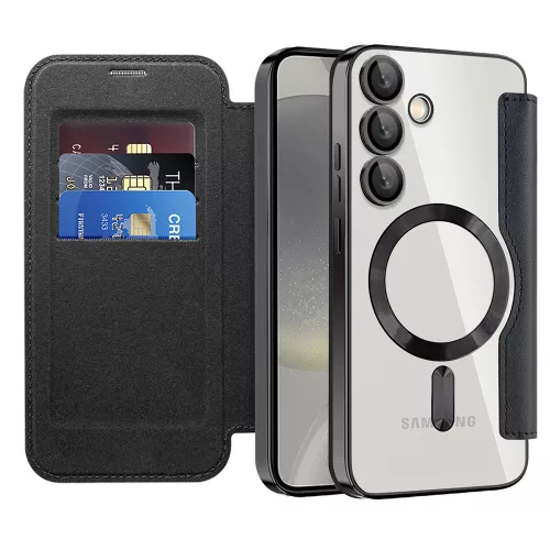 Techsuit - SmartMag kinyitható tok - Samsung Galaxy S24 Plus - Fekete