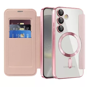   Techsuit - SmartMag kinyitható tok - Samsung Galaxy S24 Plus - Rózsaszín