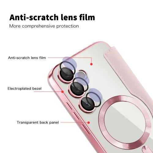 Techsuit - SmartMag kinyitható tok - Samsung Galaxy S24 Plus - Rózsaszín
