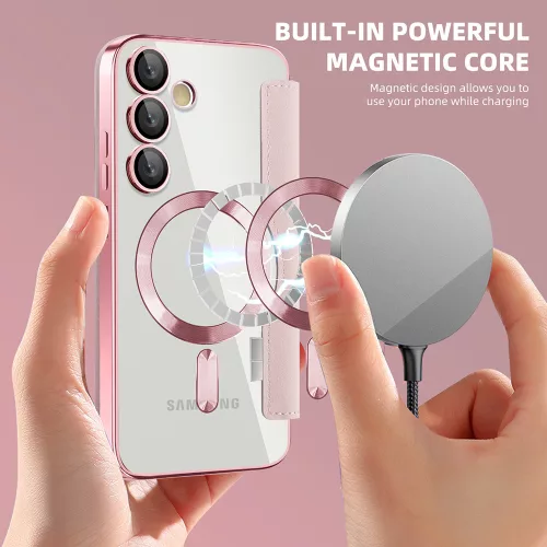 Techsuit - SmartMag kinyitható tok - Samsung Galaxy S24 Plus - Rózsaszín