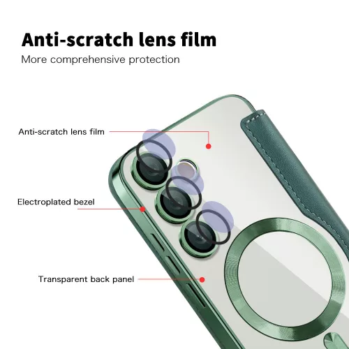 Techsuit - SmartMag kinyitható tok - Samsung Galaxy S24 Plus - Zöld