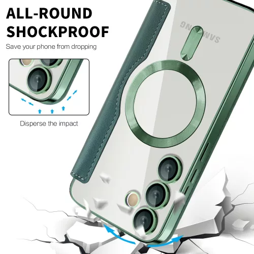 Techsuit - SmartMag kinyitható tok - Samsung Galaxy S24 - Zöld