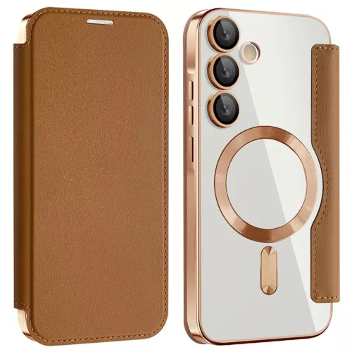 Techsuit - SmartMag kinyitható tok - Samsung Galaxy A35 5G - Barna