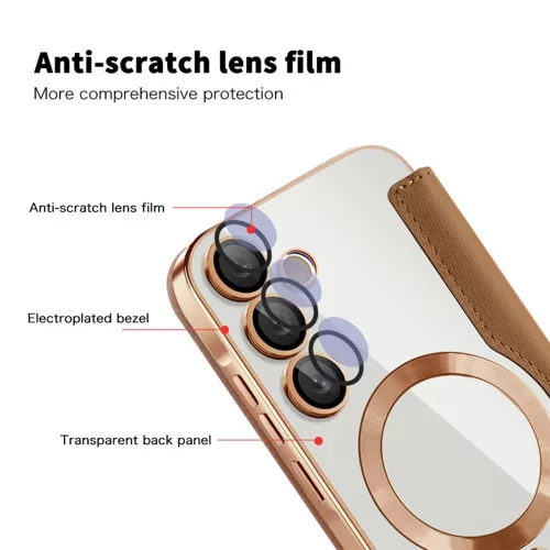 Techsuit - SmartMag kinyitható tok - Samsung Galaxy A35 5G - Barna