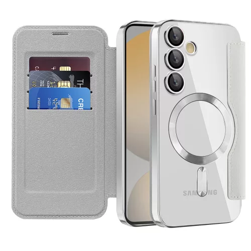 Techsuit - SmartMag kinyitható tok - Samsung Galaxy S24 FE - Szürke