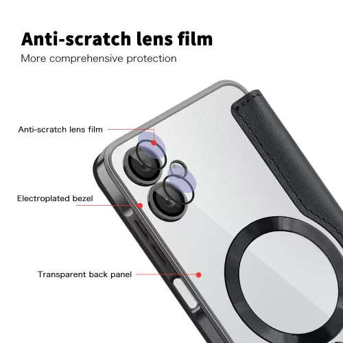 Techsuit - SmartMag kinyitható tok - Samsung Galaxy A06 4G - Fekete