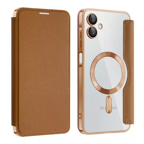 Techsuit - SmartMag kinyitható tok - Samsung Galaxy A06 4G - Barna