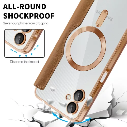 Techsuit - SmartMag kinyitható tok - Samsung Galaxy A06 4G - Barna