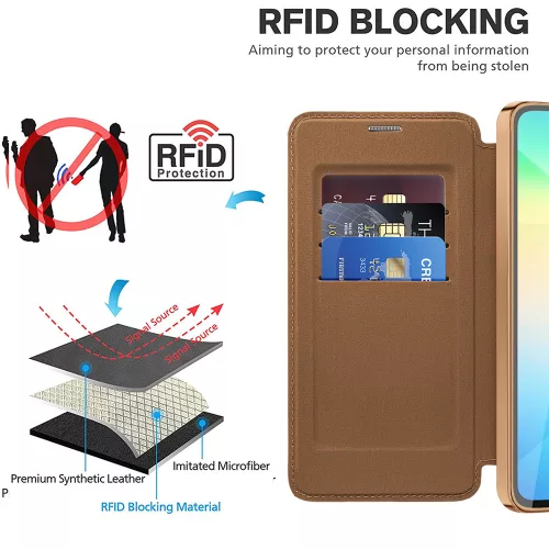 Techsuit - SmartMag kinyitható tok - Samsung Galaxy A06 4G - Barna