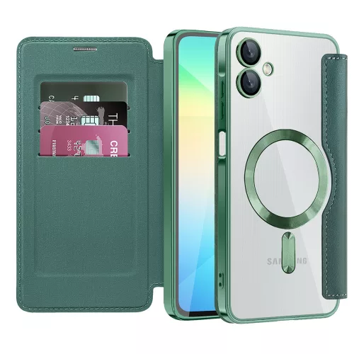 Techsuit - SmartMag kinyitható tok - Samsung Galaxy A06 4G - Zöld