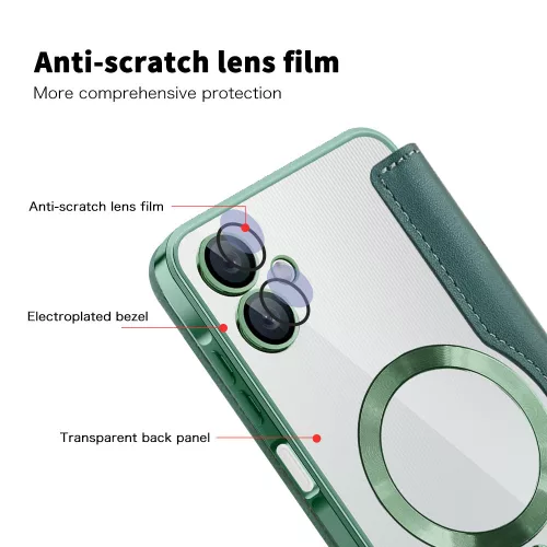 Techsuit - SmartMag kinyitható tok - Samsung Galaxy A06 4G - Zöld