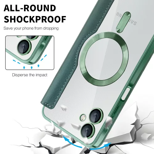 Techsuit - SmartMag kinyitható tok - Samsung Galaxy A06 4G - Zöld