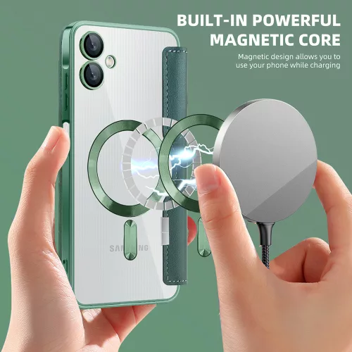 Techsuit - SmartMag kinyitható tok - Samsung Galaxy A06 4G - Zöld