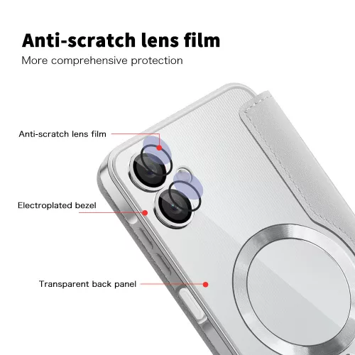 Techsuit - SmartMag kinyitható tok - Samsung Galaxy A06 4G - Szürke