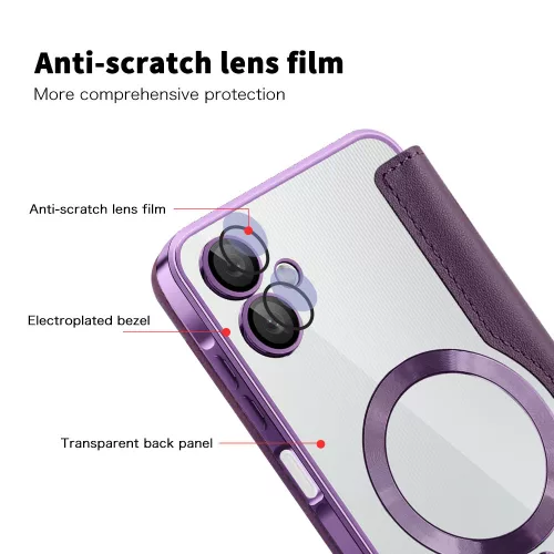Techsuit - SmartMag kinyitható tok - Samsung Galaxy A06 - Lila