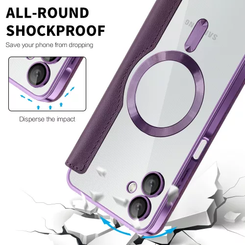 Techsuit - SmartMag kinyitható tok - Samsung Galaxy A06 - Lila