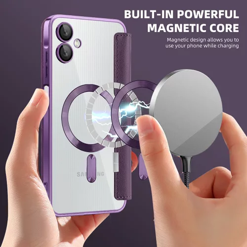 Techsuit - SmartMag kinyitható tok - Samsung Galaxy A06 - Lila