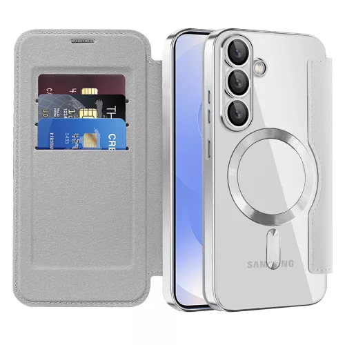 Techsuit - SmartMag Book Case - Samsung Galaxy S25 - Gray