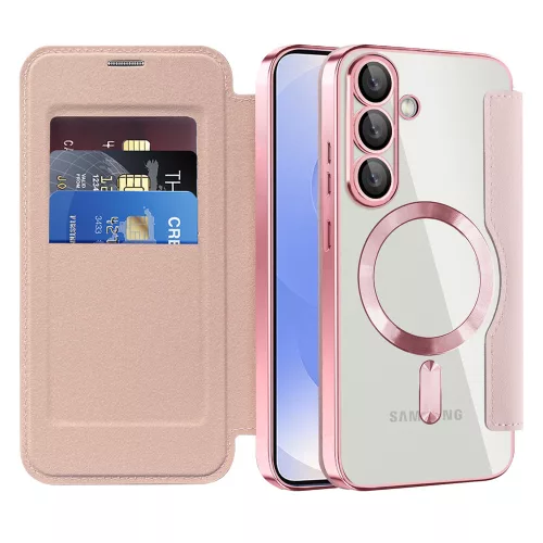 Techsuit - SmartMag Book Case - Samsung Galaxy S25 Plus - Pink