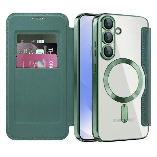 Techsuit - SmartMag kinyitható tok - Samsung Galaxy S25 Plus - Zöld