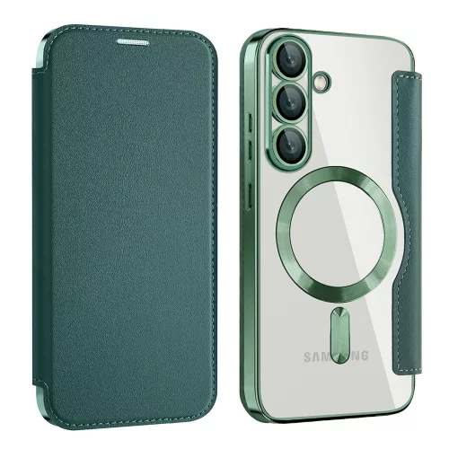 Techsuit - SmartMag kinyitható tok - Samsung Galaxy S25 Plus - Zöld