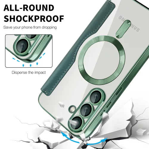Techsuit - SmartMag kinyitható tok - Samsung Galaxy S25 Plus - Zöld