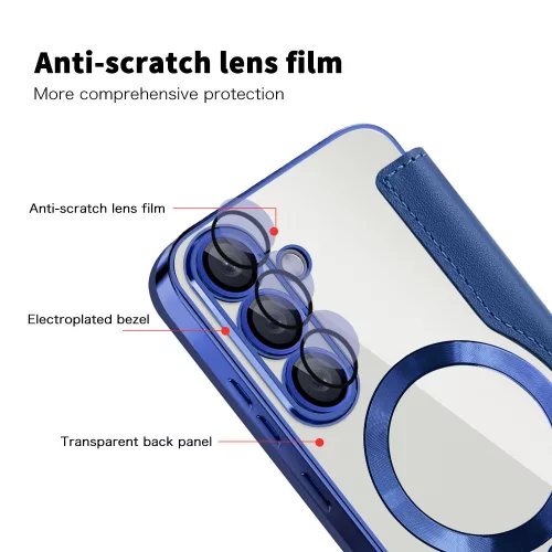 Techsuit - SmartMag kinyitható tok - Samsung Galaxy S25 Plus - Kék
