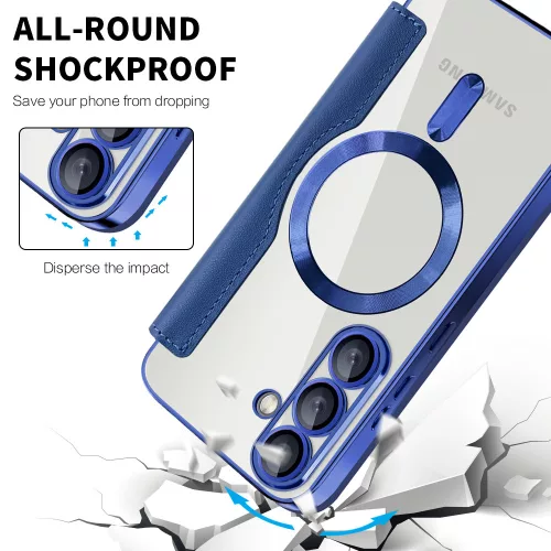 Techsuit - SmartMag kinyitható tok - Samsung Galaxy S25 Plus - Kék