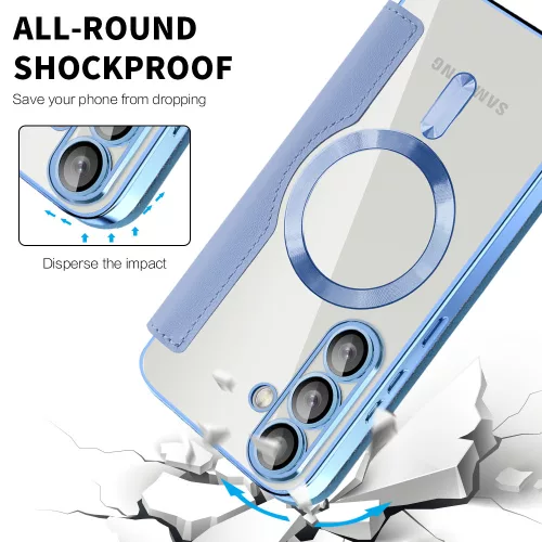 Techsuit - SmartMag kinyitható tok - Samsung Galaxy S25 Plus - VIlágoskék
