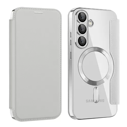 Techsuit - SmartMag Book Case - Samsung Galaxy S25 Plus - Gray