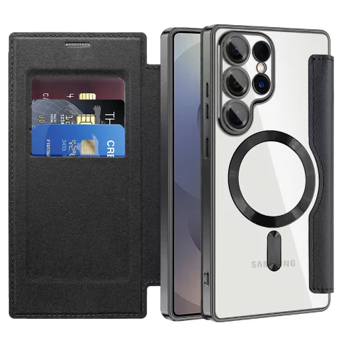 Techsuit - SmartMag Book Case - Samsung Galaxy S25 Ultra - Black