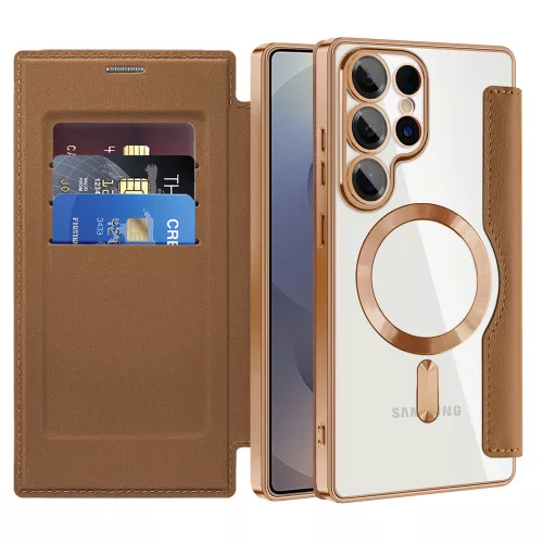 Techsuit - SmartMag Book Case - Samsung Galaxy S25 Ultra - Brown