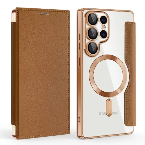 Techsuit - SmartMag Book Case - Samsung Galaxy S25 Ultra - Brown