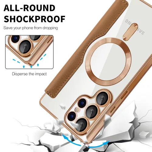 Techsuit - SmartMag Book Case - Samsung Galaxy S25 Ultra - Brown