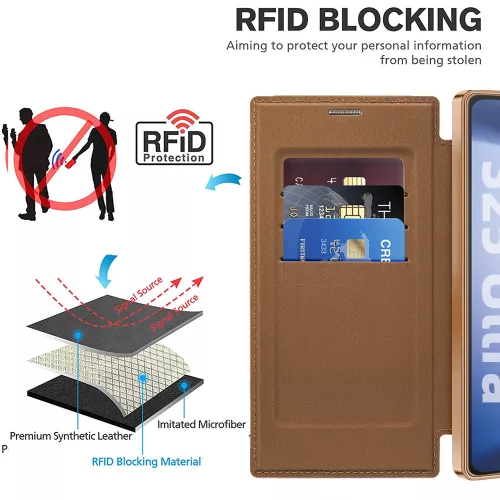 Techsuit - SmartMag Book Case - Samsung Galaxy S25 Ultra - Brown