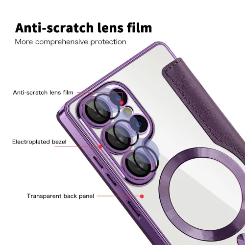 Techsuit - SmartMag Book Case - Samsung Galaxy S25 Ultra - Purple