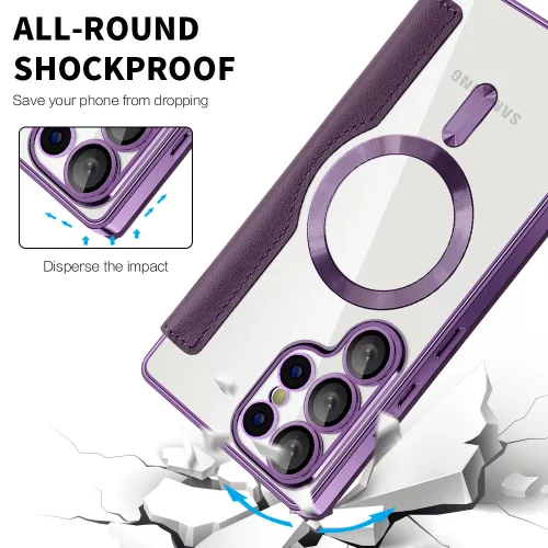 Techsuit - SmartMag Book Case - Samsung Galaxy S25 Ultra - Purple
