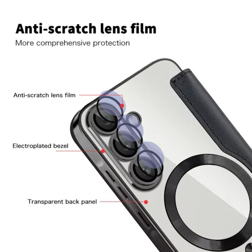 Techsuit - SmartMag kinyitható tok - Samsung Galaxy A36 5G - Fekete