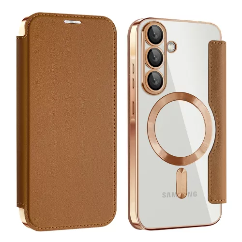 Techsuit - SmartMag kinyitható tok - Samsung Galaxy A56 5G - Barna