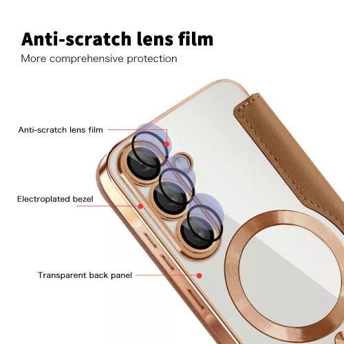 Techsuit - SmartMag kinyitható tok - Samsung Galaxy A56 5G - Barna