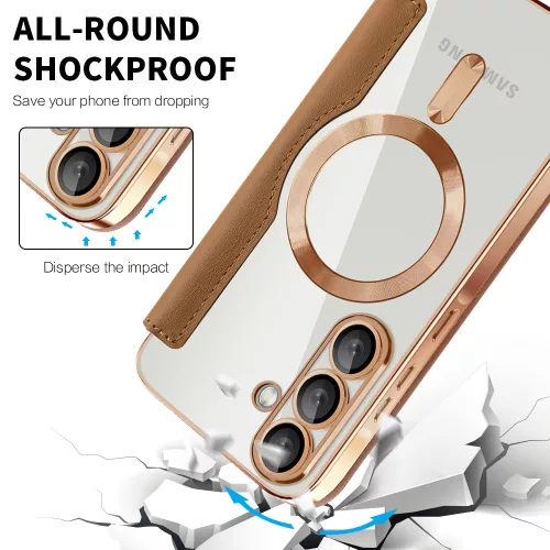 Techsuit - SmartMag kinyitható tok - Samsung Galaxy A56 5G - Barna