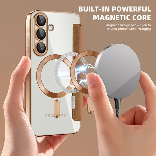 Techsuit - SmartMag kinyitható tok - Samsung Galaxy A56 5G - Barna