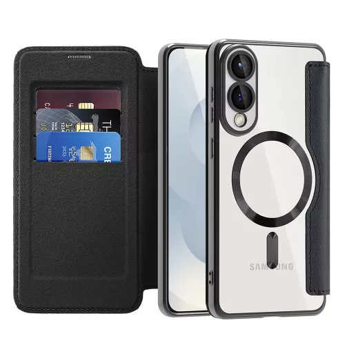 Techsuit - SmartMag Book Case - Samsung Galaxy S25 Edge - Black