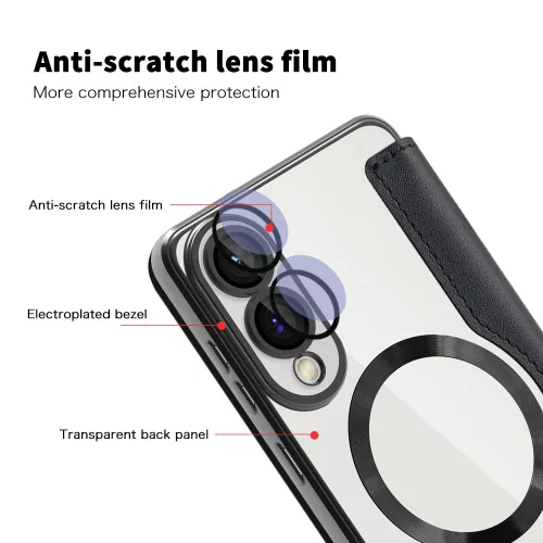 Techsuit - SmartMag Book Case - Samsung Galaxy S25 Edge - Black