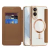 Techsuit - SmartMag kinyitható tok - Samsung Galaxy S25 Edge - Barna