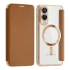 Techsuit - SmartMag kinyitható tok - Samsung Galaxy S25 Edge - Barna