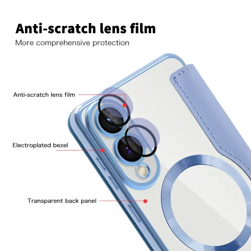 Techsuit - SmartMag kinyitható tok - Samsung Galaxy S25 Edge - VIlágoskék