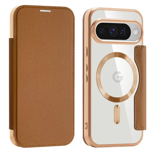 Techsuit - SmartMag kinyitható tok - Google Pixel 10 / 10 Pro - Barna