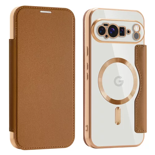 Techsuit - SmartMag kinyitható tok - Google Pixel 10 Pro XL - Barna